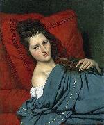 COURTOIS, Jacques, Half-length Woman Lying on a Couch